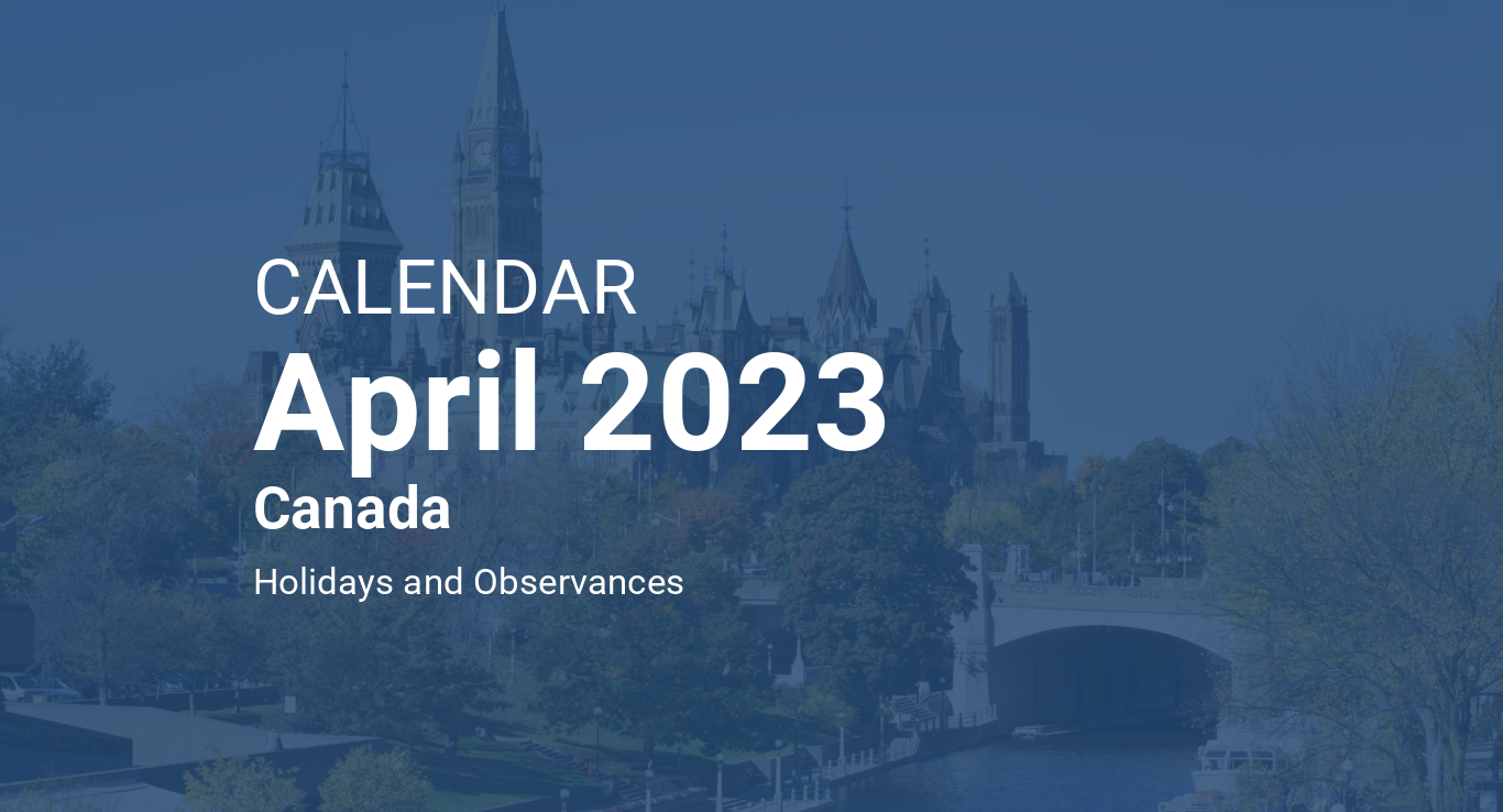April 2023 Calendar Canada